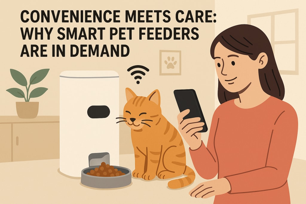 Healthy pet food portions in smart feeder tray