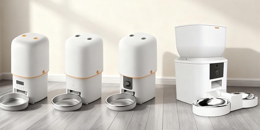 Different types of smart pet feeders