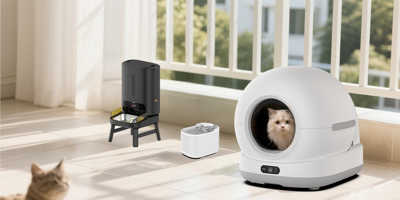Automatic cat feeder ensuring consistent meal times for cats