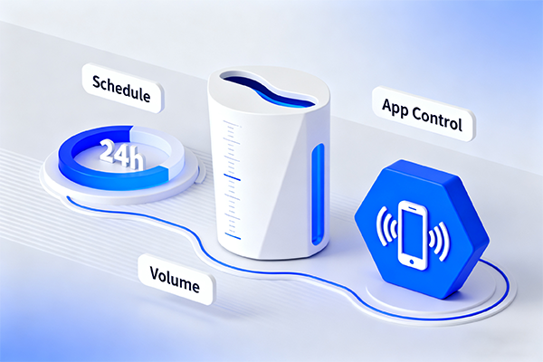 Smartphone app controlling an automatic feeder for multi-pet homes