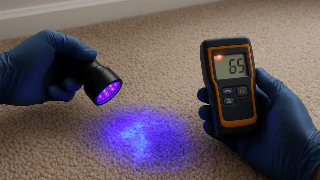 Moisture detection for pet odor removal - humidity and pet odor control